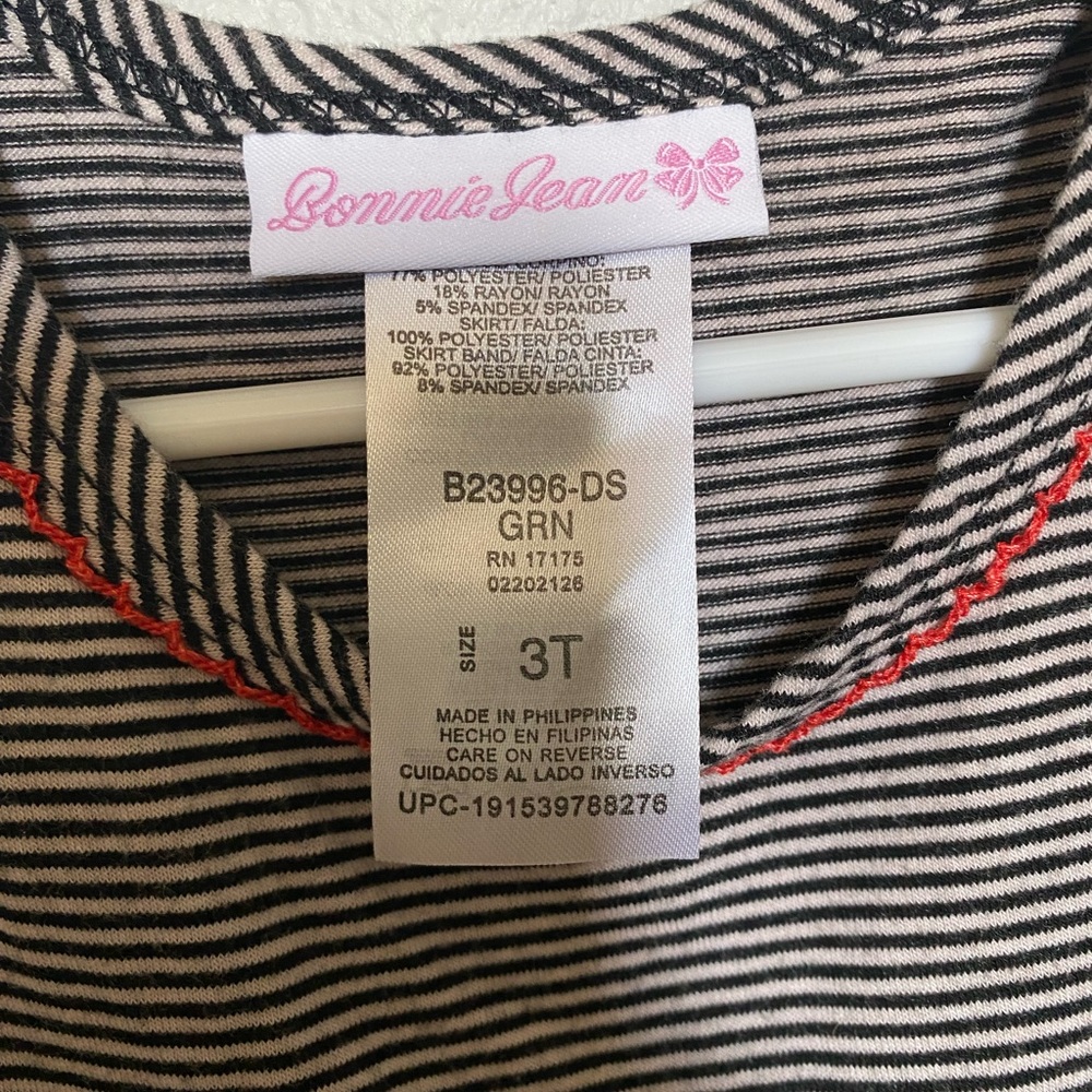 Floral and Striped Dress with Leopard Trim - Picture 2 of 3